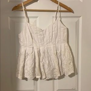White eyelet tank top.